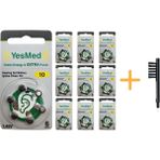 Yesmed Extra Power 10 Numara Işitme Cihazı Pili (10 Paket x 6 Adet = 60 Adet Pil) + Hediye Mıknatıslı Işitme Cihazı Temizleme Fırçası