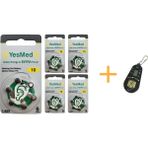 YesMed Extra Power 10 Numara İşitme Cihazı Pili (5 Paket x 6 Adet = 30 Adet Pil) + HEDİYE İşitme Cihazı Pil Ölçer 1 Adet