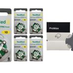 YesMed Extra Power 10 Numara İşitme Cihazı Pili (5 Paket x 6 Adet = 30 Adet Pil) + HEDİYE ProWax Filtre