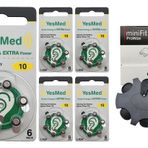 YesMed Extra Power 10 Numara İşitme Cihazı Pili (5 Paket x 6 Adet = 30 Adet Pil) + HEDİYE YesMed miniFit ProWax Filtre