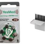 YesMed Extra Power 312 Numara İşitme Cihazı Pili (1 Paket = 6 Adet Pil) + HEDİYE İşitme Cihazı Filtresi Gri Paket