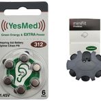 YesMed Extra Power 312 Numara İşitme Cihazı Pili (1 Paket = 6 Adet Pil) + HEDİYE YesMed miniFit ProWax Filtre