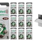 YesMed Extra Power 312 Numara İşitme Cihazı Pili (10 Paket x 6 Adet = 60 Adet Pil) + HEDİYE İşitme Cihazı Filtresi Gri Paket