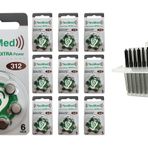 YesMed Extra Power 312 Numara İşitme Cihazı Pili (10 Paket x 6 Adet = 60 Adet Pil + HEDİYE İşitme Cihazı Filtresi Şeffaf Paket