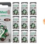 YesMed Extra Power 312 Numara İşitme Cihazı Pili (10 Paket x 6 Adet = 60 Adet Pil) + HEDİYE İşitme Cihazı Nem Alıcı Tablet