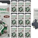 YesMed Extra Power 312 Numara İşitme Cihazı Pili (10 Paket x 6 Adet = 60 Adet Pil) + HEDİYE YesMed ProWax Filtre