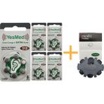 Yesmed Extra Power 312 Numara Işitme Cihazı Pili (5 Paket x 6 Adet = 30 Adet Pil ) + Yesmed Minifit Prowax Filtre