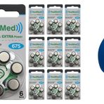 YesMed Extra Power 675 Numara İşitme Cihazı Pili (10 Paket x 6 Adet = 60 Adet Pil) + HEDİYE İşitme Cihazı El Pompası-Puar 1 Adet