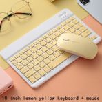Yesnice Kablosuz Mini Taşınabilir Klavye ve Mouse Seti Tüm Tablet Modeller ile Uyumlu Bluetooth Wireless - Sarı