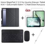 Yesnice Yesnıce Honor Magicpad 2 12.3 Inç Uyumlu Standlı Kılıf ve Dokunmatik Kalem ve Klavye ve Mouse - Siyah
