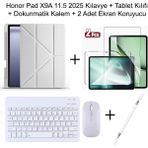 Yesnice Yesnıce Honor Pad X9A 11.5 Inç 2025 Uyumlu Standlı Kılıf Dokunmatik Kalem ve Klavye Set - Gri