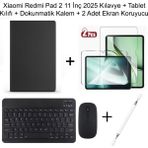 Yesnice Yesnıce Redmi Pad 2 11 Inç 2025 Uyumlu Standlı Kılıf Dokunmatik Kalem ve Klavye Set - Siyah