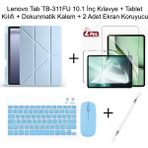 Yesnice Yesnıce Xiaomi Redmi Pad 2 11 Inç Uyumlu Standlı Kılıf Dokunmatik Kalem ve Klavye Set - Mavi