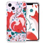 YESPURE iPhone 14 için Sevimli Kılıf Şeffaf Tilki ile Kadın Kız Moda Boyama Şeffaf Yumuşak TPU Darbeye Dayanıklı Tampon Tam Vücut Anti-Sarı Koruyucu Kapak iPhone 14 6.1 inç için