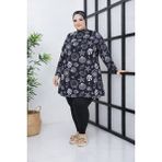 Yessir Battal Tesettür Mayo Takımı 3 Lü Set - 56 - Siyah - Açık
