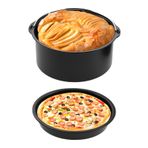 Yetaha Üniversal sıcak hava fritözü pişirme aksesuarı, pişirme kalıbı, hava fritözü için yapışmaz kaplama, pasta fıçısı, pizza tavası, pişirme kalıbı, pasta pişirme tepsisi (6 inç)