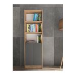 YETİ MOBİLYA Flat56 Kitaplık 2 Kapaklı Kütüphane Çok Amaçlı Dolap Çam Antrasit
