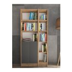 YETİ MOBİLYA Flat85 Kitaplık 2 Kapaklı Kütüphane Çok Amaçlı Dolap Çam Antrasit