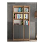 YETİ MOBİLYA Flat85 Kitaplık 3 Kapaklı Kütüphane Çok Amaçlı Dolap Çam Antrasit