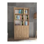 YETİ MOBİLYA Flat85 Kitaplık 3 Kapaklı Kütüphane Çok Amaçlı Dolap Çam