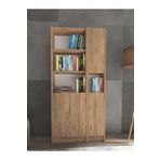 YETİ MOBİLYA Flat85 Kitaplık 4 Kapaklı Kütüphane Çok Amaçlı Dolap Çam