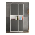 YETİ MOBİLYA Flat85 Kitaplık 6 Kapaklı Kütüphane Çok Amaçlı Dolap Beyaz Antrasit