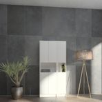 YETİ MOBİLYA Flat85 Kitaplık 6 Kapaklı Kütüphane Çok Amaçlı Dolap Beyaz