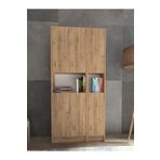 YETİ MOBİLYA Flat85 Kitaplık 6 Kapaklı Kütüphane Çok Amaçlı Dolap Çam