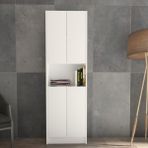 Yeti Mobilya Kuta FLAT56 Kitaplık 4 Kapaklı Kütüphane Çok Amaçlı Dolap - Beyaz