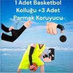 Yetişkin 1 Adet Kolluk 3 Adet Nefes Alabilen Parmak Koruyucu Basketbol Voleybol Tenis Kolluk Set - Bej