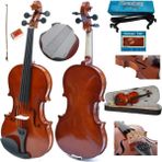 Yetişkin 4/4 Parlak Kemanı Full Set, Yüksek Kalite ve Şıklıkınıza Uygun - Mercan - Seçenek 1