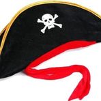 Yetişkin Boy Kadife Jack Sparrow Denizci Korsan Şapkası 50x20 cm Kostüm Aksesuarı