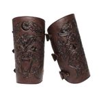 Yetişkin Erkek Cosplay Bracers, Ortaçağ Kol Muhafızları,Cosplay için 1 çift vintage ortaçağ şövalye göbekleri | Drama için kabartmalı baba erkek arkadaşı önkol bileklik kostümü, cadılar bayramı