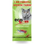Yetişkin Kediler Için Gurme Kuru Mama 1 kg - Renkli Gurme Kedi Maması Sokak Kedileri 1 kg