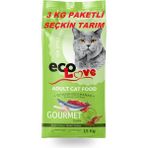 Yetişkin Kediler Için Gurme Kuru Mama 3 kg - Renkli Gurme Kedi Maması Sokak Kedileri 3 kg