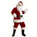 Yetişkin Noel Baba Kostümü Lüks Kadife