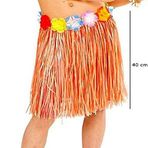 Yetişkin ve Çuk Uyumlu Tcu Renk Püsküllü Hawaii Luau Hula Etek 40 cm