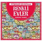 Yetişkinler İçin Boyama Renkli Evler-Dokuz Yayınları