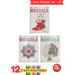 Yetişkinler Için Mandala Boyama Kitabı Büyükler Için Mandala Terapi Seti - M1