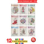 Yetişkinler Için Mandala Boyama Kitabı Büyükler Için Mandala Terapi Seti - Xl