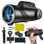 Yetişkinler için monoküler yüksek güçlü, akıllı telefon için monoküler teleskop - Tripod ile su geçirmez monoküler teleskop,Dağ tırmanma kampı açık hava macerası için taşınabilir aksesuarlar