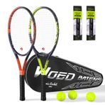 Yetişkinler için Pro Tenis Raketi, 2 Oyuncu 27 inç Hızlı Tenis Raketi, Yeni Başlayanlar ve Profesyoneller için Kabul Edilebilir, 3 Tenis Topu, 2 Titreşim Dampası, 2 Overgrips, Tenis Çantası
