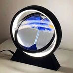 Yevheniy Döndürmek için LED ışıklı kum resimleri, 360° dönen kum saati, derin deniz, kum manzarası, akan kum ışıkları, Quicksand lamba, 3D hareketli kum sanat resmi, akıcı hareket eden yuvarlak cam