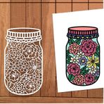 Yeyert Gül Çiçek Kavanoz Metal Kalıp Kesim Kart Yapımı için, Dantel Çiçek Yaprak Şişe Kart Kesme Ölür Kesim Şablonlar Kendin Yap Scrapbooking Dekoratif Kabartma Kağıt Kartı Sanat El Sanatları