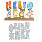 Yeyert "Hello Animal Dog" yazılı metal kalıp kalıpları, Motif: Mutlu Noeller, kedi, köpek, domuz, şablonlar, DIY, Scrapbooking, dekoratif kabartma, kağıt, koleksiyon defteri, kart yapımı