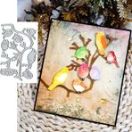 Yeyert Noel ağacı dallı metal kesme kalıpları, kuş, kart yapımı için, mutlu Noel ağacı, kart kalıp kalıpları, şablonlar, DIY, Scrapbooking, albüm, dekoratif kabartma kağıdı, kartlar, kabartma,
