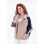 Yeys Shop Oversize Şeritli Parka Kadın Yağmurluk