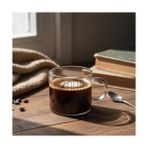 YF Tekstil Ambalaj 6'lı Borosilikat Cam Espresso ve Türk Kahvesi Fincanı Seti (90 Ml) - Düz ve Rölyefli Seçenekli Tabaksız Mini Kupa (Düz) - 2'si 1 Arada - 0,1 kg