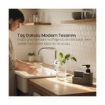 YF Tekstil Ambalaj Amberhaus Mermer Desenli Polyresin Sıvı Sabunluk | Entegre Sünger Bölmeli | Modern, Şık ve Dayanıklı Mutfak Organizeri - 0,25 gr