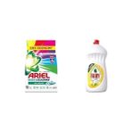 YF Tekstil Ambalaj Ariel Aqua Pudra Dağ Esintisi Toz Çamaşır Deterjanı Renklilere Özel 7 kg & Fairy Ultra Hızlı Sıvı Bulaşık Deterjanı Limon ve Limonu, 1500 ml - 0,5 gr